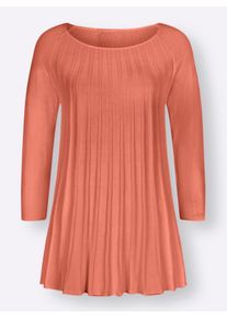 Dames Pullover met ronde hals in A-model in papaya ,maat 50, WITT, 65% Viscose, 35% Polyamide