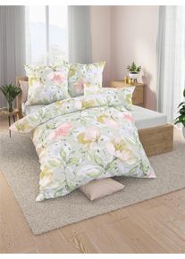 Biberna unisex Bedtextiel in lindegroen ,maat 40x80 cm - 1 kussenovertrek, Witt, 100% Katoen