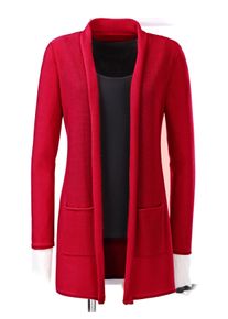 Dames Vest in lang, open model in rood ,maat 36, WITT, 100% Polyacryl