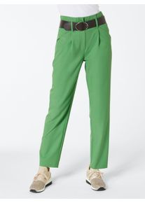 Damen Bundfaltenhose in gewebter Qualität in apfel ,Größe 48, WITT, 63% Lyocell, 37% Polyester