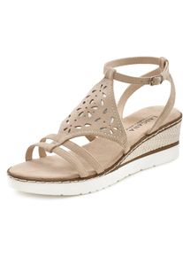Lascana Dames Sandalen in beige ,maat 37, Witt, 100% Textiel