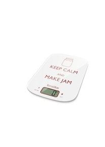 Terraillon Neocook Jam Keep Calm White 6 kg - Balanza de cocina electrónica función confitura