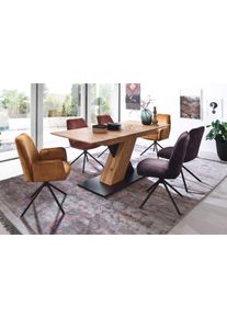 MCA furniture Esstisch »Cuba« Esstisch Massivholz ausziehbar in braun, Größe B/H/T: 180 cm x 77 cm x 90 cm