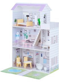 Teamson™ Kids Puppenhaus »Olivia's Little World, Grand Home & Garden«, Mit Licht lila, Puppenhaus »Olivia's Little World, Grand Home & Garden«