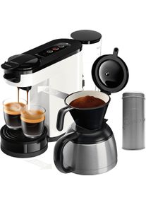 Philips Senseo Kaffeepadmaschine »Switch hd6592/04«, Inkl. Kaffeepaddose Im Wert Von 9,90 € Uvp weiß, Schnelle und einfache Bedienung: Kanne oder...