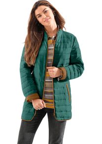 Damska Prešívaná bunda s podšívkou v kontrastnej farbe jedľová zelená veľkosť 56