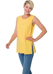 Damska Dlhý top, bočné rázporky žltá veľkosť 56