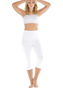 Damska Capri leg&iacute;ny s elastick&yacute;m p&aacute;som po obvode biela veľkosť 38