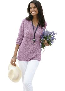 Damska Pleten&yacute; pul&oacute;ver z melanžovej priadze purpurov&aacute; mel&iacute;rovan&aacute; veľkosť 52