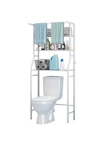 Meuble wc ou machine à laver Étagère de salle de bains 3 étagères Avec Porte Serviettes 68x163x25cm(LxHxP) Blanc