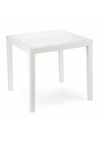 ProGarden Mesa de resina King White Rattan 80x80 cm.