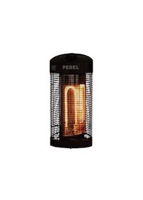 Perel Calentador de patio móvil, 1200 W, con protección de inclinación, 2 niveles de calor, oscilación, esplendor, metal, negro