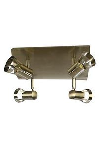 Sulion Aplique Kody, con 4 focos orientables en cuero viejo. Casquillo 4 x GU10, potencia 25W, IP23,medidas 285mm x 250mm