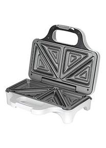 MPM MOP-34 Sandwichera Eléctrica para 2 Sandwiches, 4 en forma de Triángulo, Placas Antiadherentes, Temperatura Automática, Compacta, Blanca, 900W