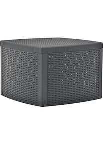 Mesa auxiliar de resina Simil Rattan Peito 53x53x40 cm.
