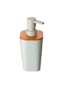 Dispensador de sabonete para banheiro branco bambu coleção 'Natureo'