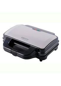 Camry CR3054 Sandwichera Eléctrica XL para 2 Sandwiches, Placas Antiadherentes, Temperatura Automática, Compacta, Acabado Acero Inoxidable, 1300W