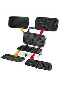 MPM Sandwichera 3 en 1, Placas Intercambiables, Sandwich + Gofrera + Grill, Potencia de 1200W
