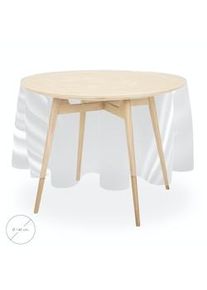 Mantel Hule Redondo Transparente Impermeable Antimanchas PVC: 140 cm. Uso Interior y Exterior