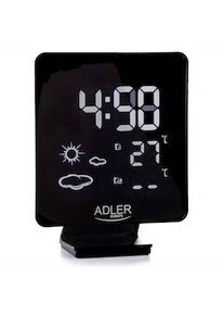 ADLER AD1176 Estación Meteorológica Temperatura Interior y Exterior, Sensor Inalámbrico, Pronóstico de Tiempo, Indicador Fecha y Hora, Alarma
