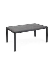 Mesa de vime de resina antracite Prince150x90 cm.