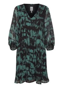 Ichi Dames Zomerjurk groen / zwart 36