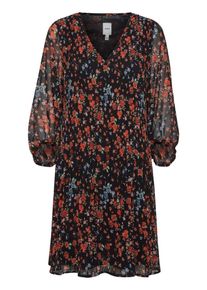 Ichi Dames Zomerjurk blauw / groen / oranje / zwart 36