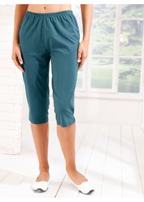 Dames Vrijetijdsbroek in caprilengte in petrol + taupe ,maat 38, WITT, 100% Katoen. Per 2 — kleur grijs gemêleerd: 85% Katoen, 15% Viscose