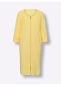 Damen Bademantel mit Reißverschluss, Feinfrottee in zitrone ,Größe 36/38, WITT, 80% Baumwolle, 20% Polyester