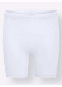 wäschepur Dames Slip met lange pijpjes in wit ,maat 38, Witt, 95% Katoen, 5% Elastan