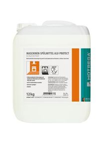 HOTREGA® PROFESSIONAL Alu-Protect Maschinenspülmittel, Intensivreiniger für gewerbliche Spülmaschinen mit Aluminium Schutz-Formel, 12 kg - Kanister