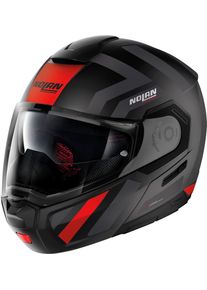 Nolan N90-3 Laneway N-Com, opklapbare helm , kleur: Mat Zwart/Rood , maat: XL