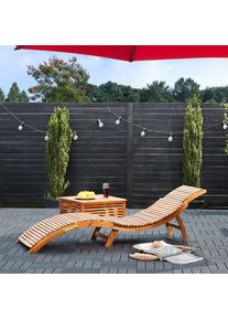 Casaria® Sdraio da giardino in legno acacia FSC pieghevole
