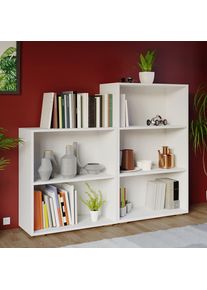 Casaria® Libreria Vela 2+3 ripiani bianco