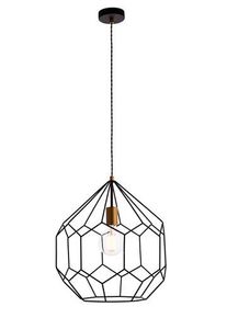 BRILLIANT LEUCHTEN Pendelleuchte »Jabez«, 1 Flammig-Flammig, Im Retro-Stil, 57 Cm Höhe, Ø 40 Cm, e27, Metall, Schwarz Gold goldfarben, Größe Ø 40...