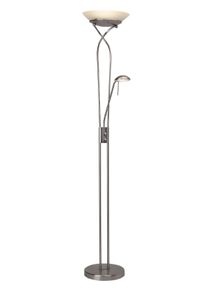 BRILLIANT LEUCHTEN Led Deckenfluter »Ollie«, 2 Flammig-Flammig, Lesearm, H 180cm, Dimmbar, 2500lm, Warmweiß, Antik Messingfarben weiß, Größe Ø 32...