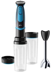 Braun Stabmixer »Mq 5252 Bkbl Multiquick 5 Vario«, 1000 W, Mit smoothie2go Funktion Und Easyclick System, /Blau schwarz, Leistungsstarker 1000 Watt...
