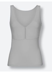 w&auml;schepur Dames Behahemd in poudre + lichtgrijs ,maat 38B, Witt, 95% Katoen, 5% Elastan