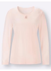 wäschepur Dames Pyjama in lichtroze bedrukt ,maat 36/38, Witt, 50% Katoen, 50% Modal