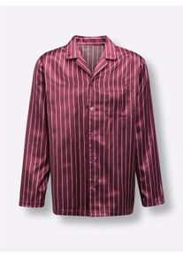Heren Pyjama in bordeaux gestreept ,maat 44/46, Witt, 83% Polyester, 17% Katoen