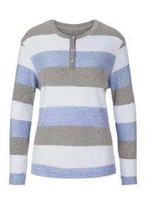 Normann Dames Pyjama in blauw/grijs gemêleerd ,maat 36/38, Witt, 90% Katoen, 10% Polyester