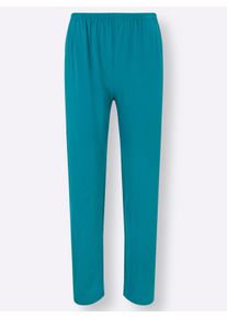 Ascafa Dames Pyjama in aquapetrol ,maat 36/38, Witt, 100% Katoen