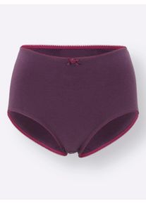 wäschepur Dames Tailleslip in 2x bedrukt + druif + magenta ,maat 38, Witt, 95% Katoen, 5% Elastan