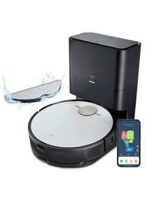 Medion® Saugroboter »md20004«, Mit Absaugstation, Starke 8.000 Pa Saugkraft, No Go & Go Bereiche weiß, 2in1-Funktion: Saugen & Wischen