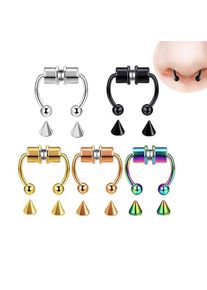 1Pcs Fake Piercing Nose Ring Alloy Nose Piercing Hoop Septum Rings For Women Body Jewelry Gifts Fashion Magnetic Fake Piercing