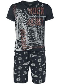 Rock Rebel by EMP Pyjama mit Rock Rebel Frontprint Pyjama schwarz
