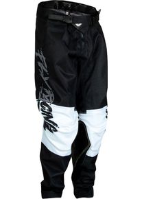 Fly Racing Kinetic Khaos, pantalon en textile pour enfants , couleur: Noir/Blanc/Gris , taille: 24