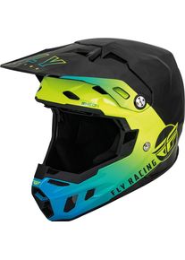 Fly Racing Formula CC Centrum, kruishelm , kleur: Zwart/Blauw/Neon-Geel , maat: XL