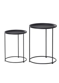 Outsunny Slim Side Table 2 Pack Metal Design for Living Room Bedroom Space-Saving Furniture Elegant Home Decor | Aosom Ireland