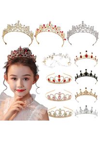 Romantic Princess Crown for Girls Handmade Rhinestone Tiara Pearl Headband For Birthday Wedding Party Accessories Jewelry Gifts